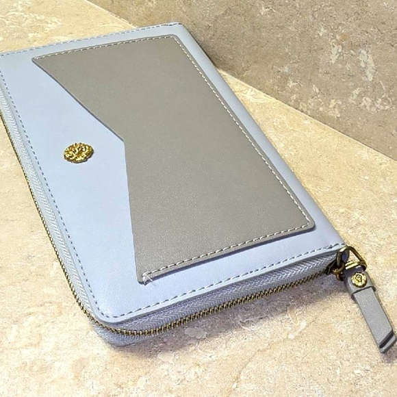 Anne Klein Gray and Light Blue Wallet - Picture 4 of 11